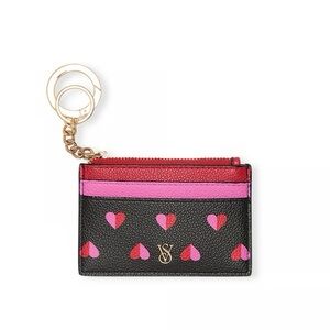 VICTORIA'S SECRET Hearts Card Holder Keychain NEW